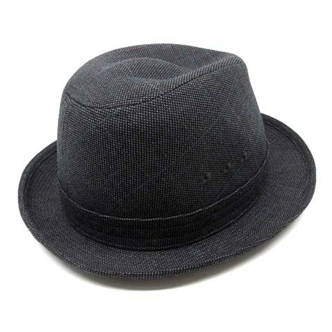 Borsalino(ボルサリーノ)のボルサリーノ ウール 中折れ ハット チェック グレー M 56.5cm 日本製 メンズの帽子(その他)の商品写真