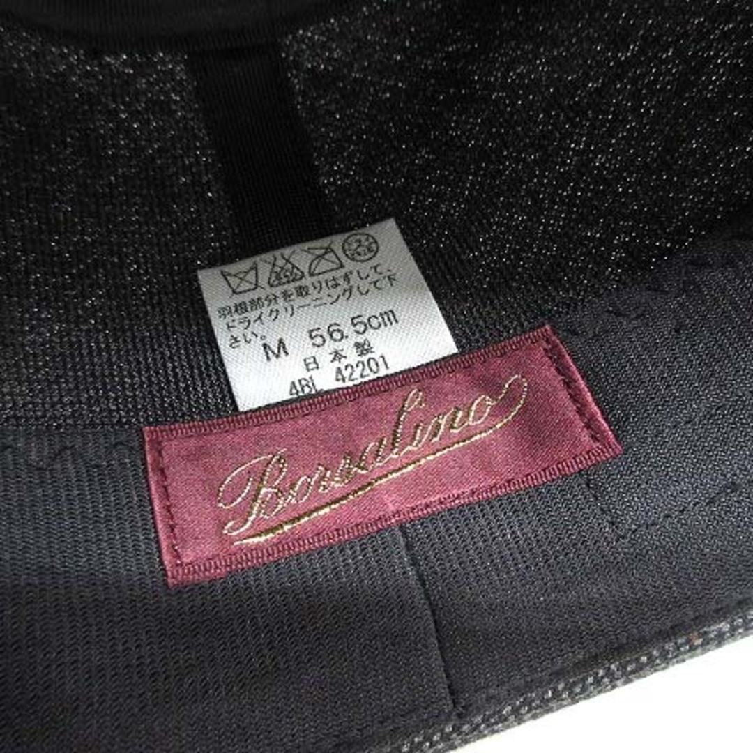 Borsalino(ボルサリーノ)のボルサリーノ ウール 中折れ ハット チェック グレー M 56.5cm 日本製 メンズの帽子(その他)の商品写真