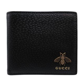Gucci - 新品同様 グッチ アニマリエ レザー ブラック 522915 二つ折り