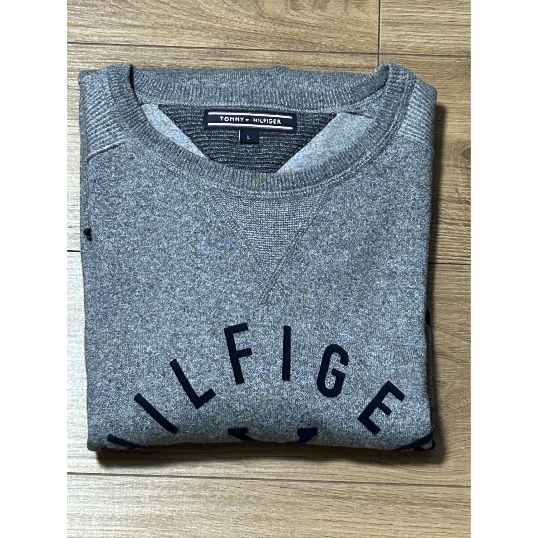 TOMMY HILFIGER(トミーヒルフィガー)の【中古品】TOMMY HILFIGER コットンニットセーター Ｌサイズ メンズのトップス(ニット/セーター)の商品写真