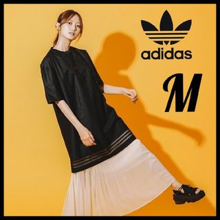 adidas ボタニカルTシャツ　ワンピース　ロングTシャツ