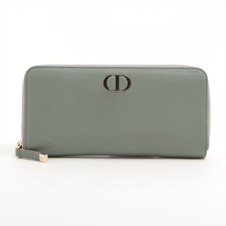 ディオール(Dior)のディオール モンテーニュ レザー  ブルー レディース 長財布(財布)
