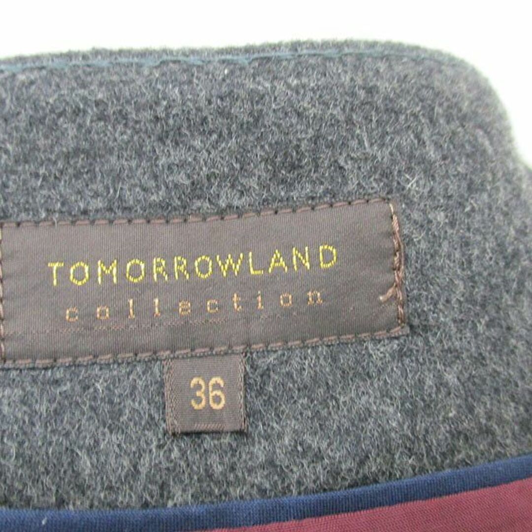 TOMORROWLAND(トゥモローランド)のトゥモローランド 台形 スカート 膝丈 ウール シンプル 36 チャコールグレー レディースのスカート(ひざ丈スカート)の商品写真