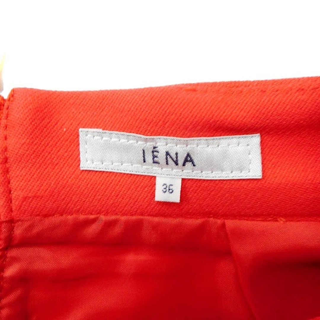 IENA(イエナ)のイエナ IENA タック フレアスカート ひざ丈 無地 ウール混 36 レッド レディースのスカート(ひざ丈スカート)の商品写真