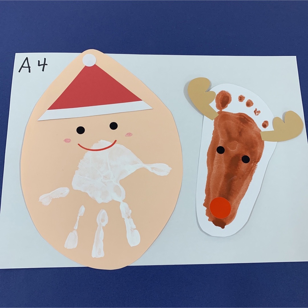クリスマス製作キット　手形アート ハンドメイドの素材/材料(型紙/パターン)の商品写真