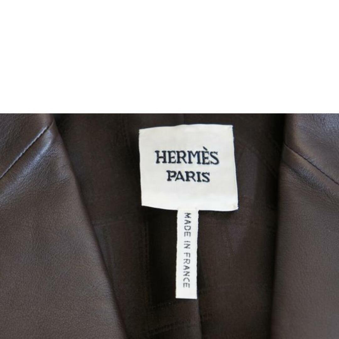 <br>HERMES エルメス/レディースラムレザージャケットブラウン/40/エルメス/Aランク/92【中古】 レディースのジャケット/アウター(ロングコート)の商品写真