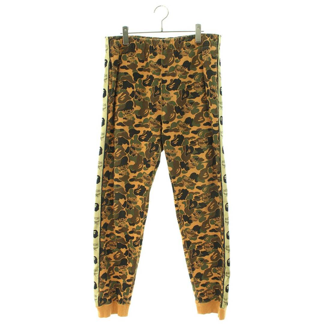 アベイシングエイプ ×エムシーエム MCM  CAMO SLIM SWEAT PANTS カモフラージュ×ヴィセトス柄スウェットロングパンツ メンズ XL