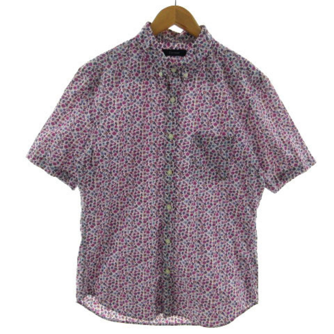 RAGEBLUE(レイジブルー)のレイジブルー シャツ ボタンダウン 半袖 小花柄 白 ピンク 紫 青 茶 L メンズのトップス(シャツ)の商品写真