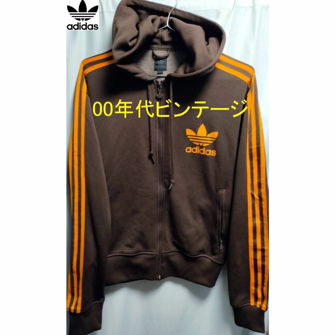 00年代 ビンテージ adidas 胸ロゴプリント 3本ライントラックジャケット | フリマアプリ ラクマ