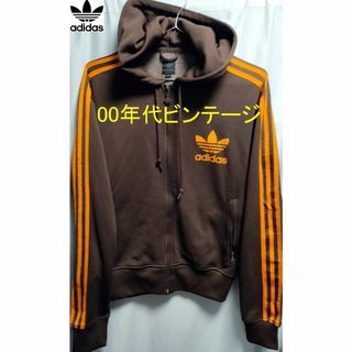 アディダス(adidas)の00年代 ビンテージ adidas 胸ロゴプリント 3本ライントラックジャケット(ジャージ)