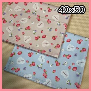 ランチョンマット 40×50 2枚セット イチゴ 女の子 ハンドメイド 給食(外出用品)