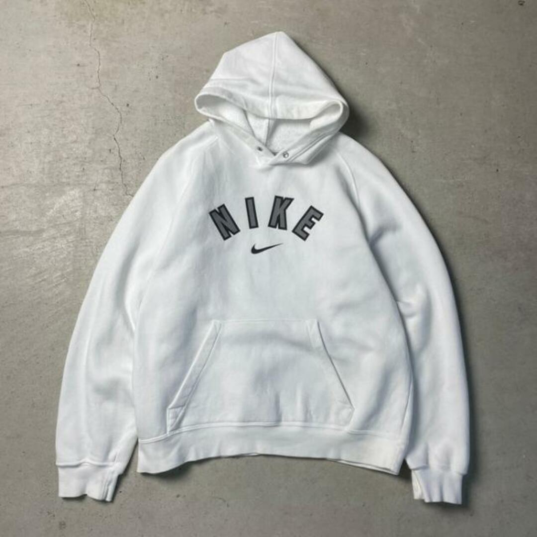 パーカー00年代 NIKE ナイキ スウォッシュ ロゴプリント スウェットパーカー メンズM