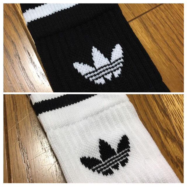 adidas(アディダス)の▼新品★アディダス 3ライン ソックス 靴下 黒白2足セット 24-26▼ レディースのレッグウェア(ソックス)の商品写真