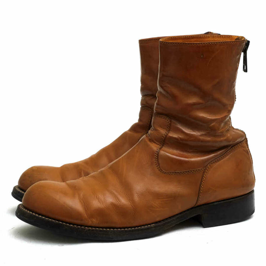 AKM(エイケイエム)のエイケイエム／AKM バックジップブーツ シューズ 靴 メンズ 男性 男性用レザー 革 本革 ブラウン 茶  G021-COW002 back zip boots italian cow leather TRAPPER プレーントゥ メンズの靴/シューズ(ブーツ)の商品写真