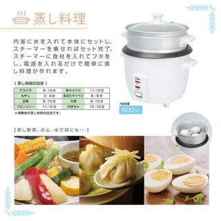 ★おしゃれ★ レトロ 炊飯器 もちもちご飯 3合 蒸し器 掃除カンタン