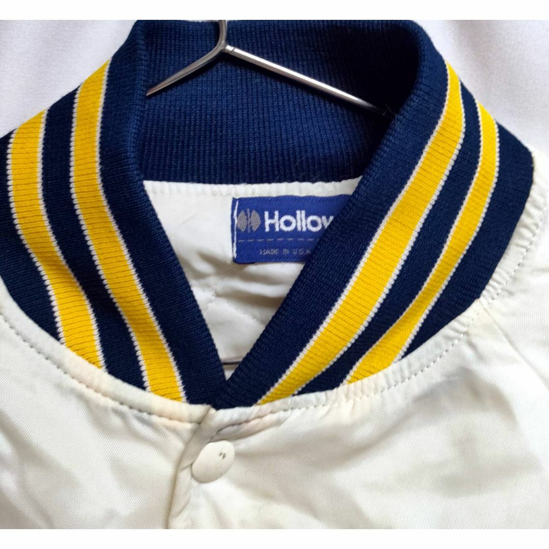 80～90年ビンテージ MADE IN USA HOLLOWAY 刺繍スタジャン メンズのジャケット/アウター(スタジャン)の商品写真