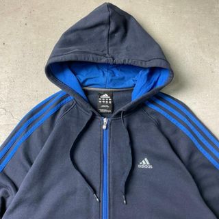 adidas アディダス パーカー　フルジップ　ワンポイントロゴ　えんじ　L