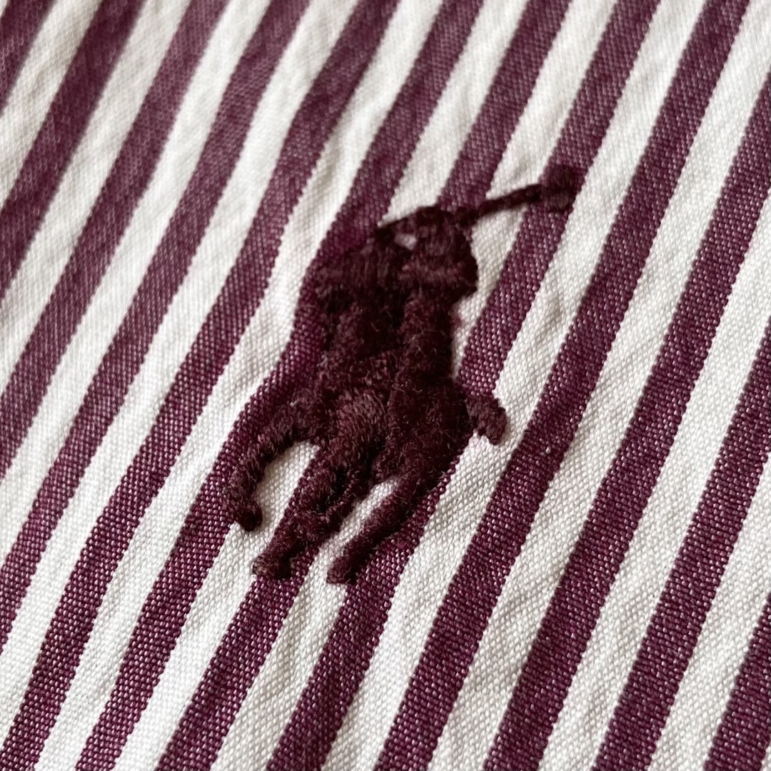 Ralph Lauren(ラルフローレン)のポロ ラルフローレン ロゴ刺繍 スリムストレッチ ストライプ シャツ 4 レディースのトップス(シャツ/ブラウス(長袖/七分))の商品写真