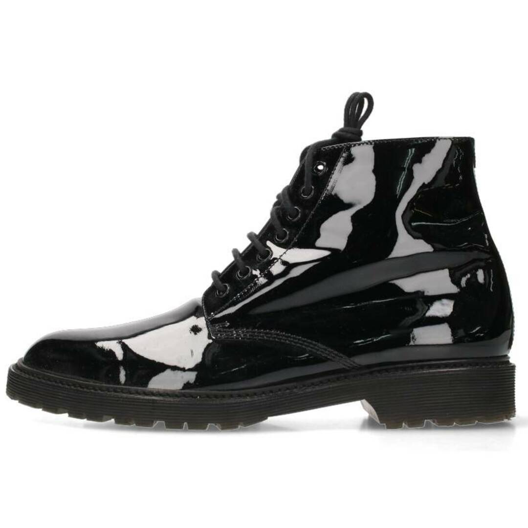 サンローランパリ  393728 B8I00/Patent Leather Army Boots パテントレザーアーミーブーツ メンズ 42