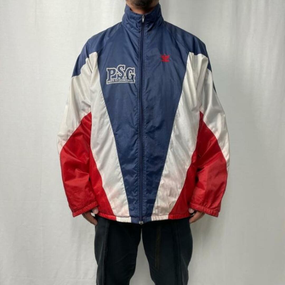 70〜80年代 フランス製 VENTEX社製 adidas アディダス Paris Saint-Germain PSG サッカー ナイロン トラックジャケット メンズ2XL相当