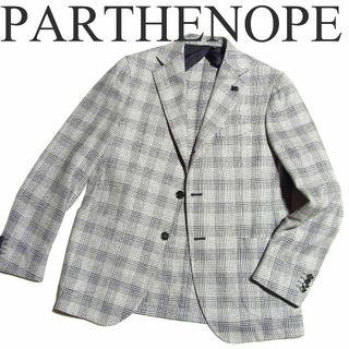 PARTENOPE パルテノペ シルク ウール チェック 3B ジャケット 48(テーラードジャケット)