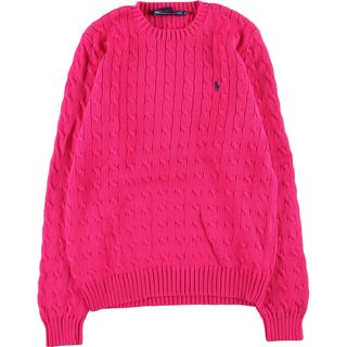 ラルフローレン(Ralph Lauren)の古着 ラルフローレン Ralph Lauren RALPH LAUREN SPORT ケーブル編み コットンニットセーター レディースXL /eaa352234(ニット/セーター)