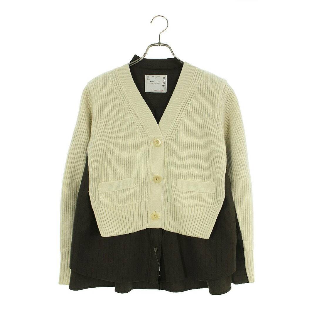 サカイ  Chalk Stripe  Wool Knit Cardigan 22-06338 ニット切替ストライプカーディガン レディース 2