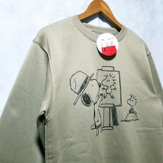 ピーナッツ(PEANUTS)のスヌーピー　チャーリー　ブラウン　新品　トレーナー　裏起毛　中橙色　お絵かき(スウェット)