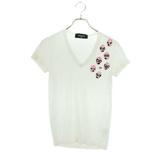 ディースクエアード(DSQUARED2)のディースクエアード  S75GC0788 フェイスプリントVネックTシャツ レディース XXS(Tシャツ(半袖/袖なし))