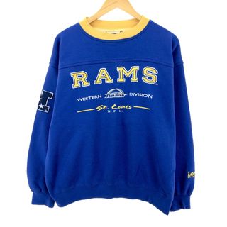 リー(Lee)の古着 90年代 リー Lee SPORT ハイネック NFL LOS ANGELES RAMS ロサンゼルスラムズ 袖ワッペン スウェットシャツ トレーナー メンズL ヴィンテージ /eaa387879(スウェット)