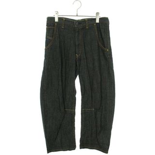 Y's Yohji Yamamoto ワイズ ヨウジヤマモト COTTON WOOL WAIST STRING SLIM PANTS 前後切替デニムパンツ 2/黒【2400012793217】