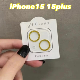 iPhone15 iPhone15plus　クリア　ゴールド　カメラ保護カバー(保護フィルム)