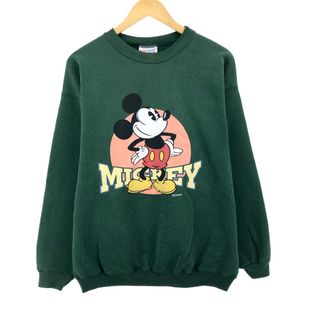 ヘインズ(Hanes)の古着 90年代 ヘインズ Hanes MICKEY MOUSE ミッキーマウス キャラクタースウェットシャツ トレーナー USA製 メンズL ヴィンテージ /eaa386478(スウェット)