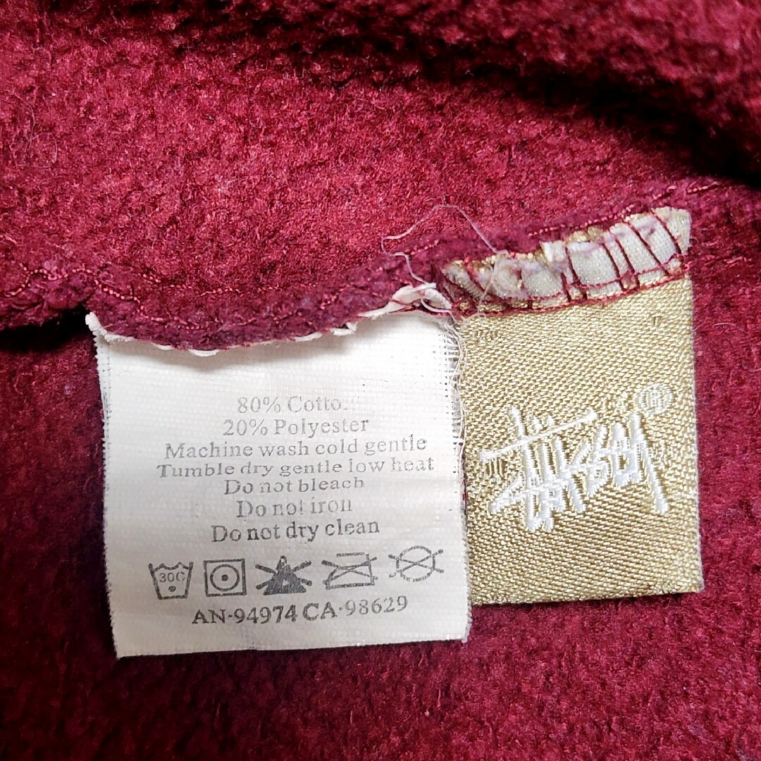 STUSSY - 《超希少》STUSSY ステューシー パーカー えんじ 刺繍 STUSSY - 《超希少》STUSSY ステューシー パーカー えんじ 刺繍