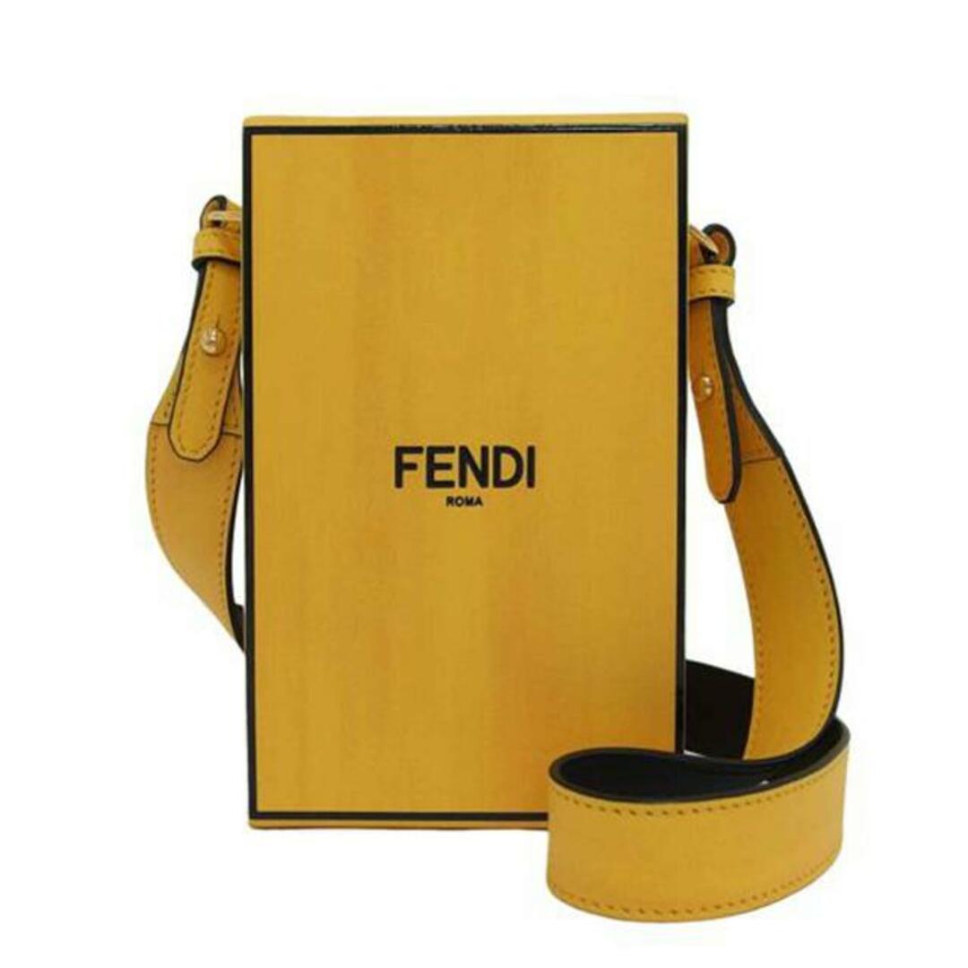 <br>FENDI  フェンディ レザー ロゴ ポシェット/ボックス型ショルダーバッグ/イエロー/7VA519/209*****/ブランドバック/Aランク/04