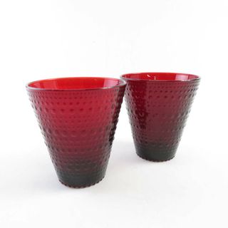 イッタラ(iittala)の美品 iittala イッタラ カステヘルミ タンブラー 2点 ペア クランベリー 300ml グラス コップ SU4322Q (タンブラー)