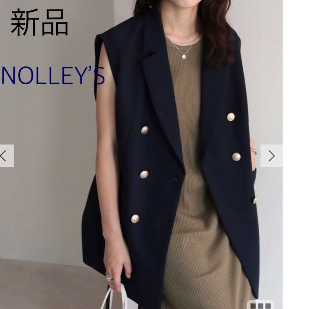 【新品タグ付】 NOLLEY'S　ノーリーズ　ジレ　ベスト　ネイビー