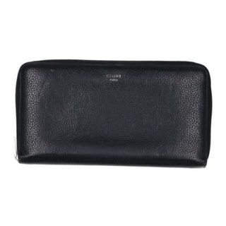 CELINE セリーヌ 財布 小物 長財布 レザー レディース メンズ ブラック 黒 イエロー 黄色/レザーラウンドジップロングウォレット/財布・小物/Bランク/75【中古】(財布)
