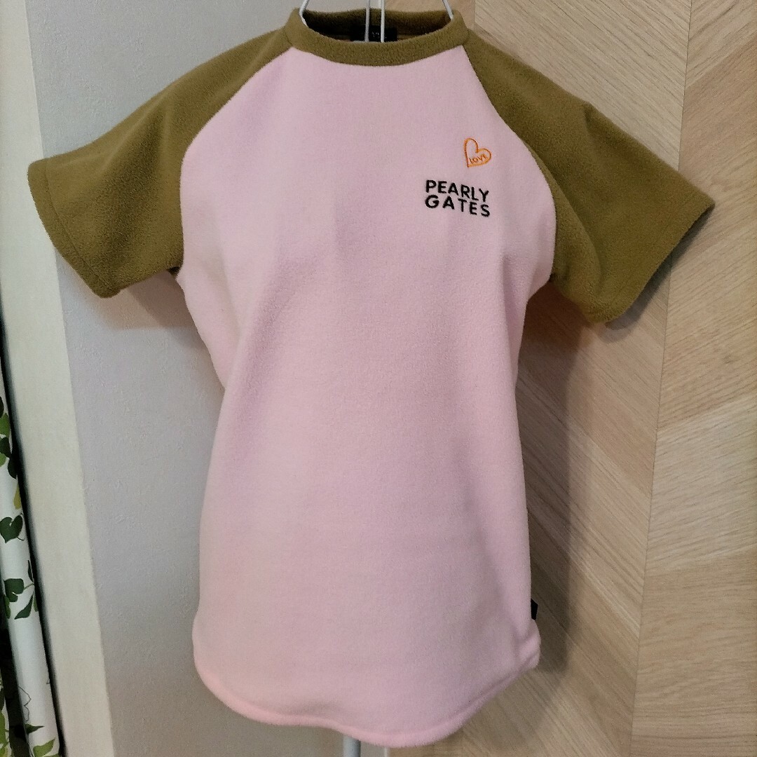 PEARLY GATES(パーリーゲイツ)の美品　パーリーゲイツ　フリース素材　スウェットシャツ　ピンク レディースのトップス(Tシャツ(半袖/袖なし))の商品写真