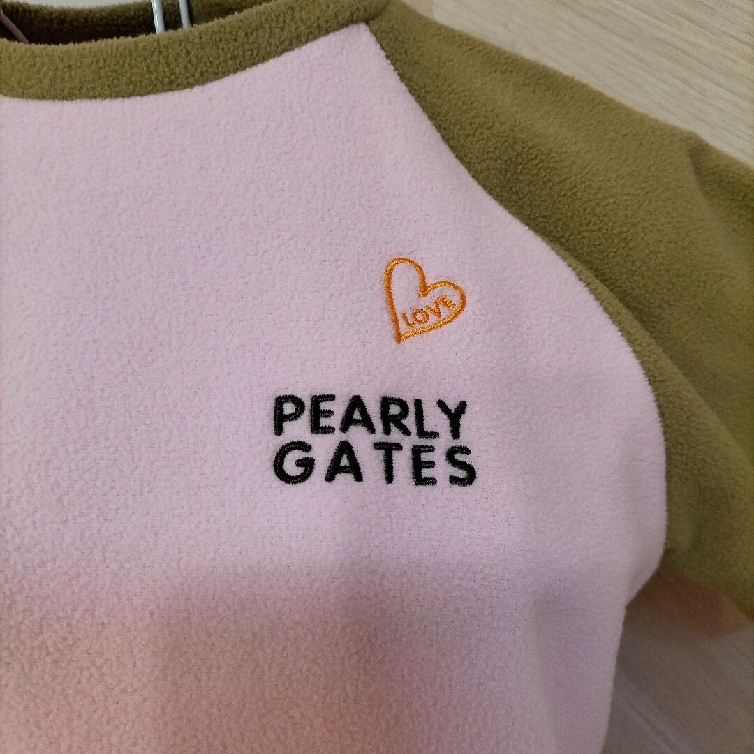 PEARLY GATES(パーリーゲイツ)の美品　パーリーゲイツ　フリース素材　スウェットシャツ　ピンク レディースのトップス(Tシャツ(半袖/袖なし))の商品写真