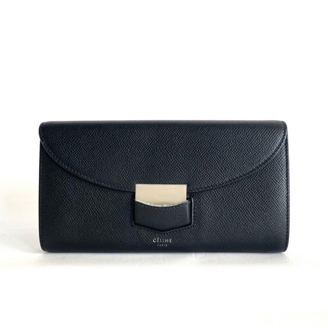 CELINE トロッター ラージフラップ 長財布 ブラック財布