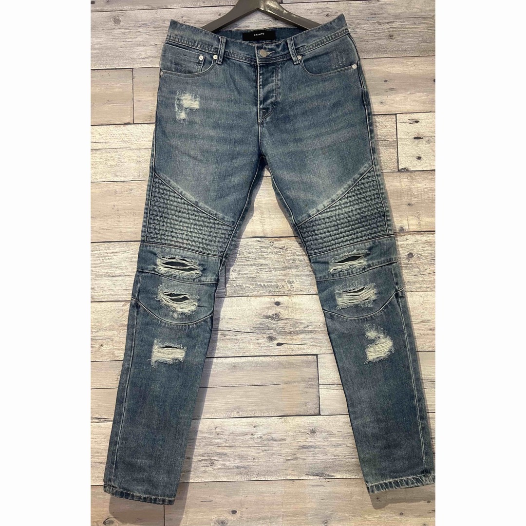 STAMPD スタンプドDISTRESSED MOTO DENIMカラーブルー