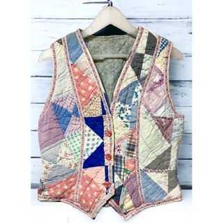 ベスト vintage vest Amy Nina ラグ フラワー レース