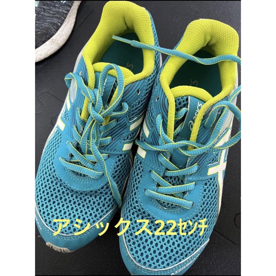 asics(アシックス)のアシックス　22センチ　エメラルドグリーン キッズ/ベビー/マタニティのキッズ靴/シューズ(15cm~)(スニーカー)の商品写真