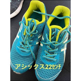 アシックス(asics)のアシックス　22センチ　エメラルドグリーン(スニーカー)