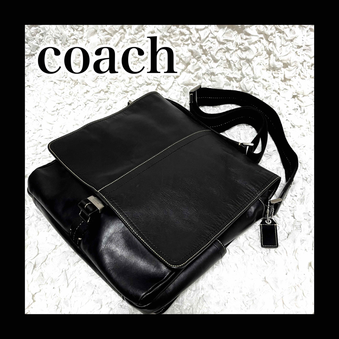 美品 コーチ COACH レザー ショルダーバッグ 黒