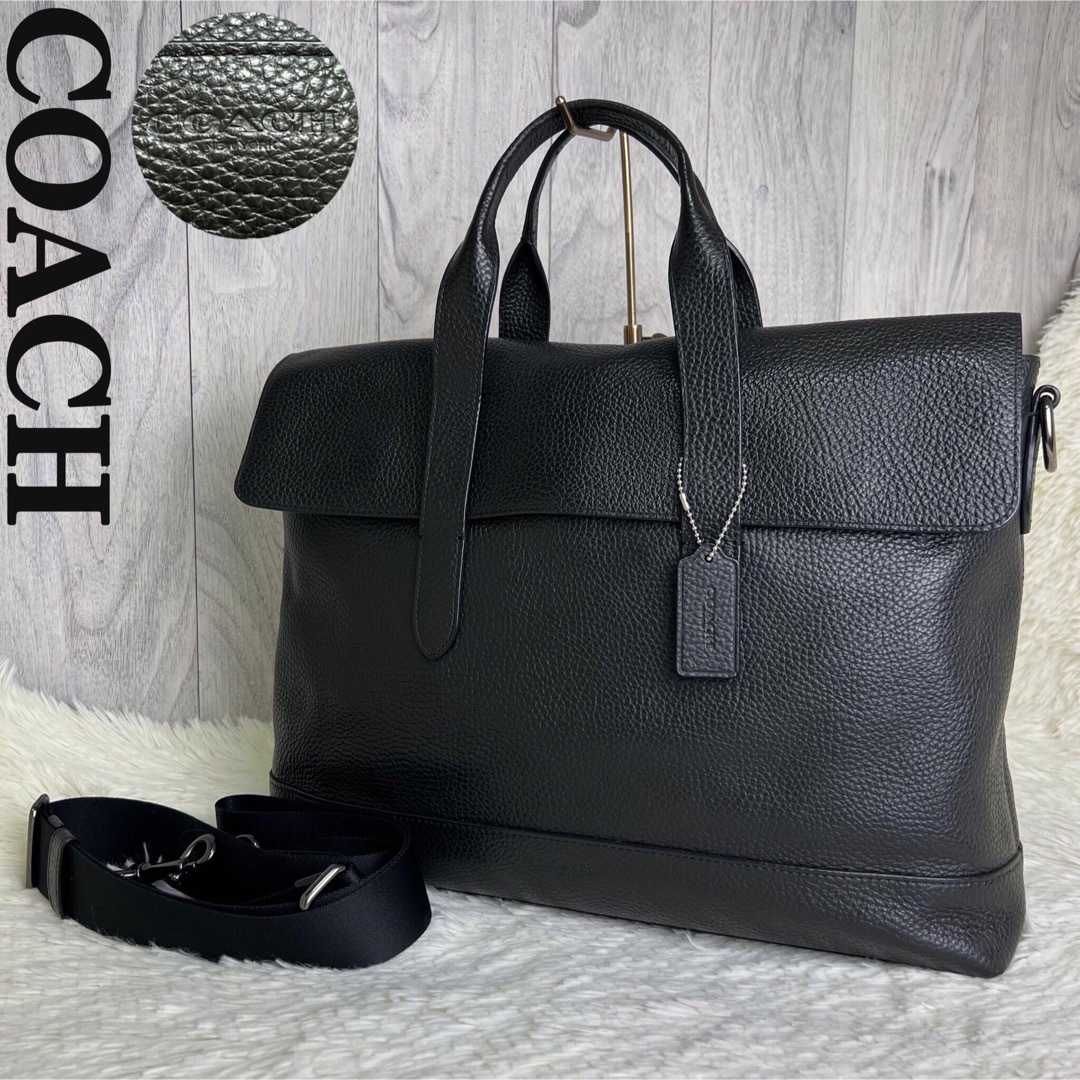 33幅美品♡A4収納可♡COACH コーチ レザー 2way フラップ ビジネスバッグ