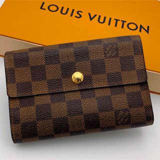 ルイヴィトン(LOUIS VUITTON)の【美品】ルイヴィトン◆ポルトフォイユ アレクサンドラ◆ダミエ ブラウン◆折り財布(折り財布)