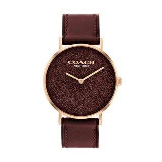 コーチ(COACH)の★コーチ★ ペリー 36mm ラウンド RG ケース ワイン グリッター レザー(腕時計)