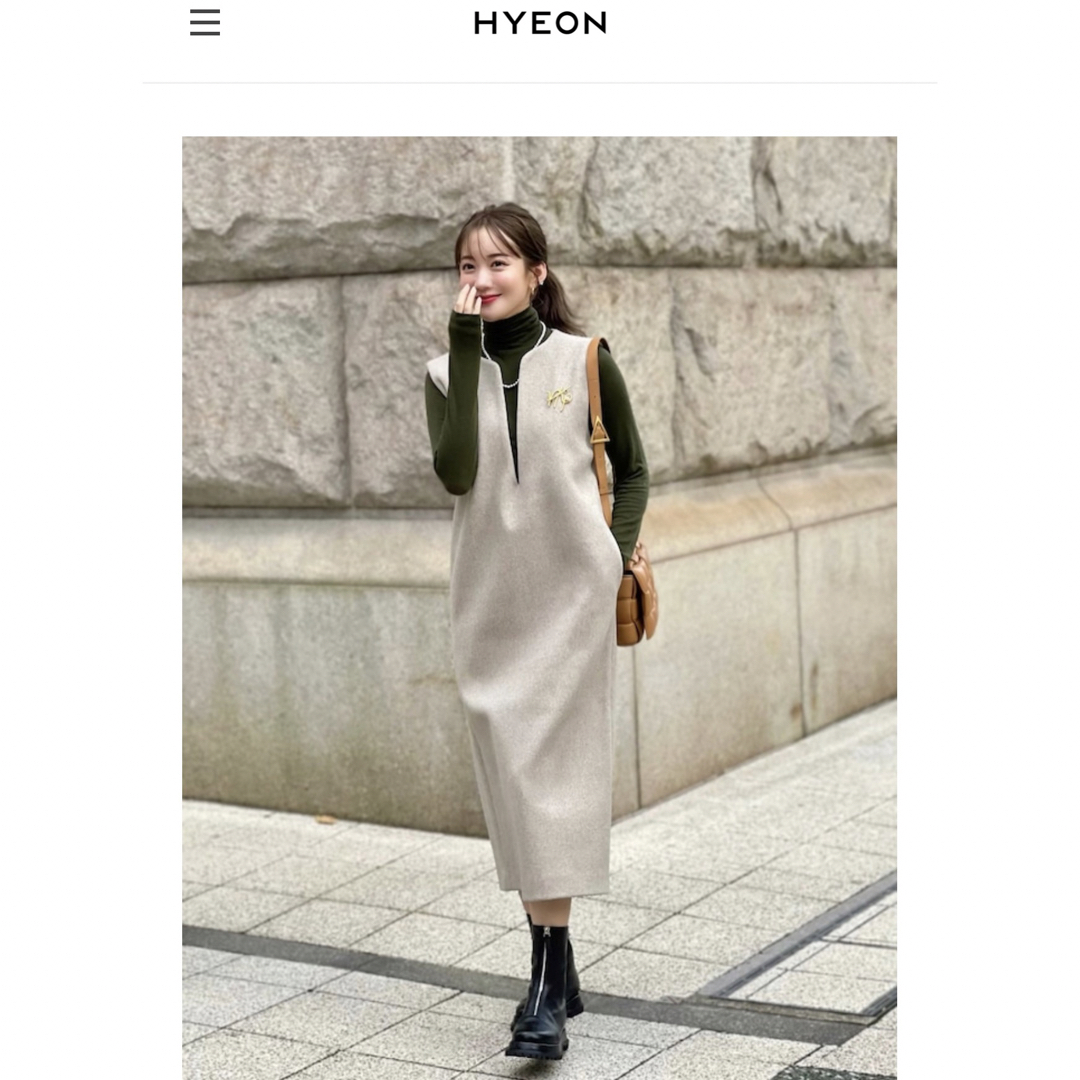 HYEON wool touch rever onepiece レディースのワンピース(ロングワンピース/マキシワンピース)の商品写真